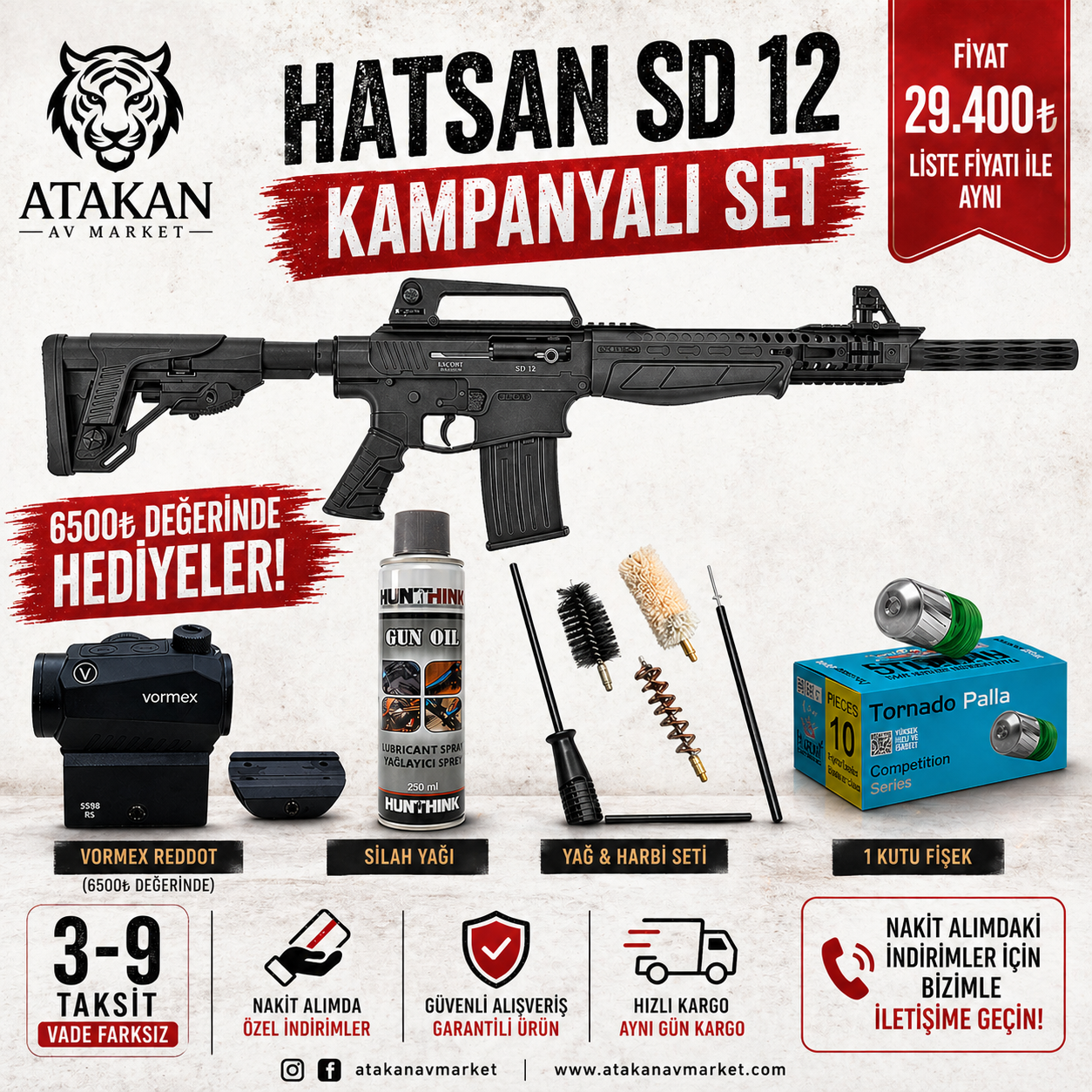 Hatsan Escort SD-12 Siyah Otomatik Av Tüfeği