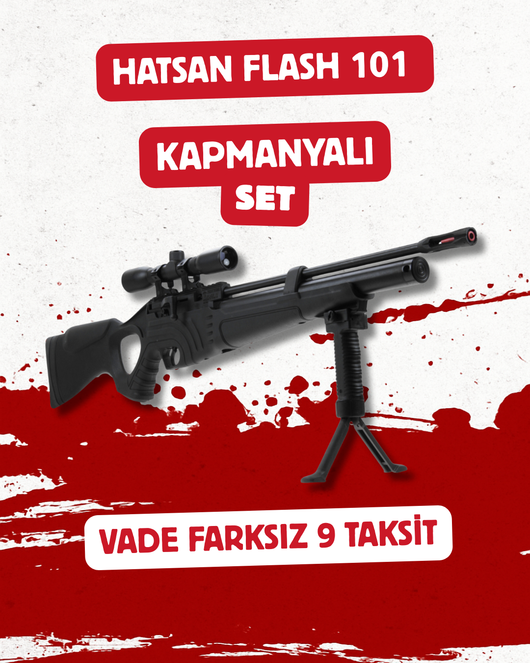 Hatsan Flash 101 ULTIMATE COMBO PCP Havalı Tüfek (TAKSİT İÇİN İLETİŞİME GEÇEBİLİRSİNİZ)
