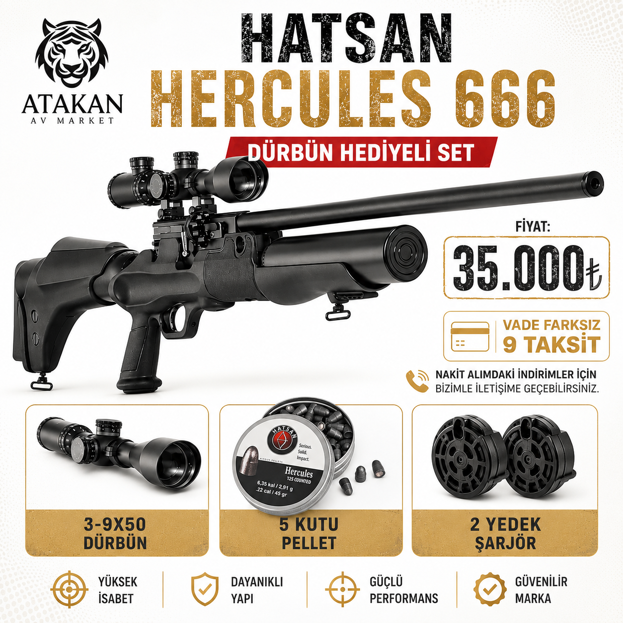 Hatsan Hercules 666 QE PCP Havalı Tüfek