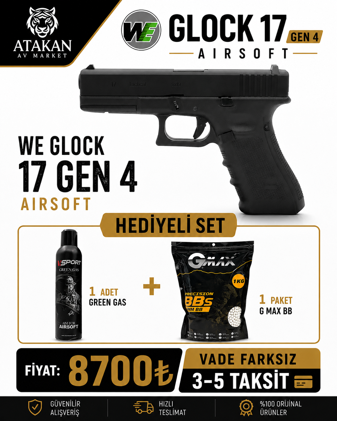 We Glock 17 Gen4 Airsoft Tabanca
