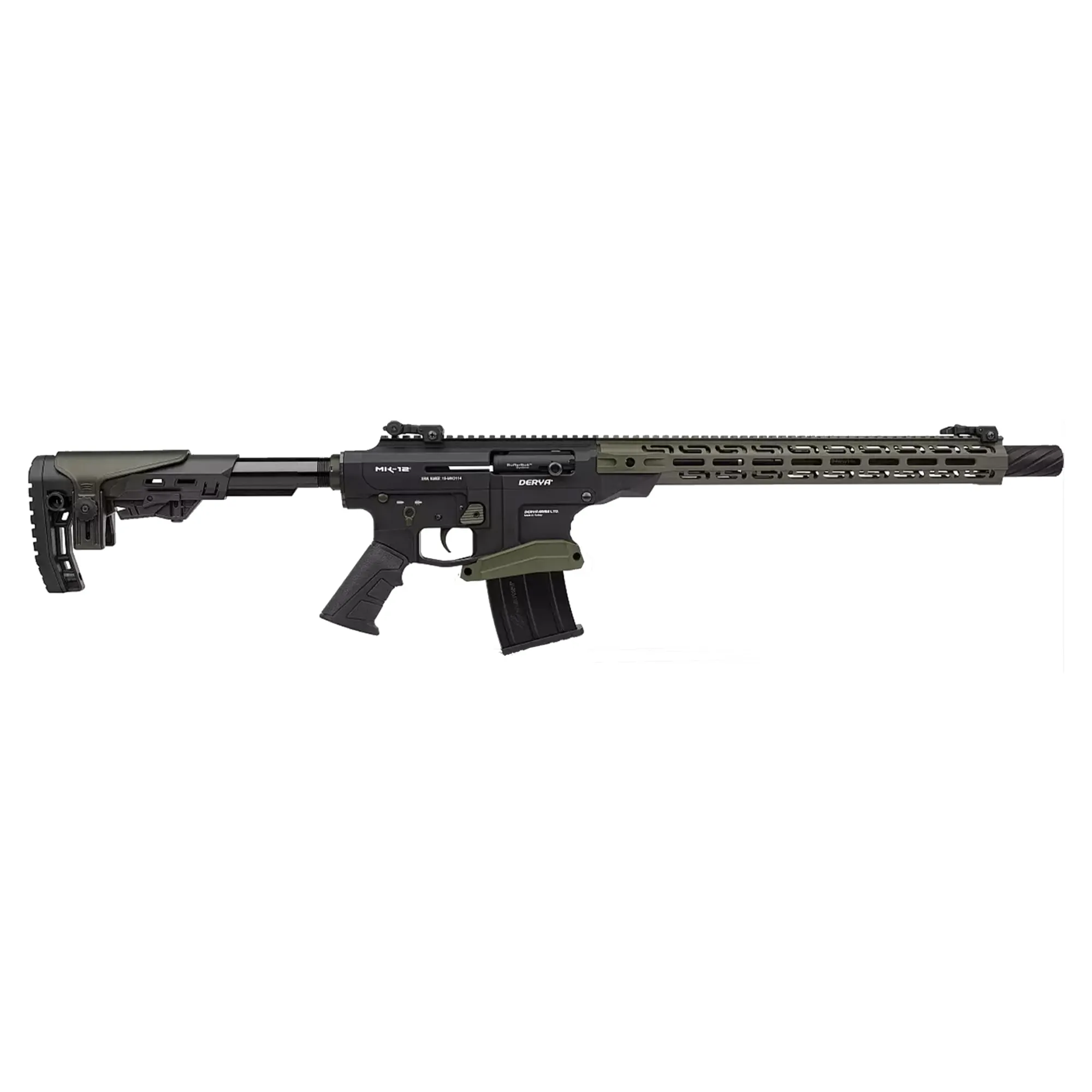 DERYA ARMS Derya MK-12 AS-103GP Haki Siyah M-Lock Kundak Şarjörlü Av Tüfeği